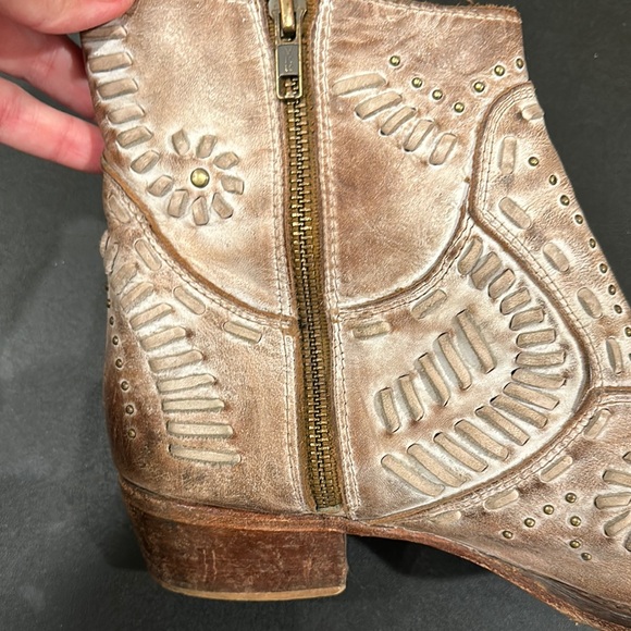 COPY - Matisse Fiesta Brown Leather Ankle Boots with Ornate Design and Low Heel… - Picture 11 of 13